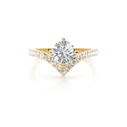 Prong Round Side Stone Diamond Engagement Ring