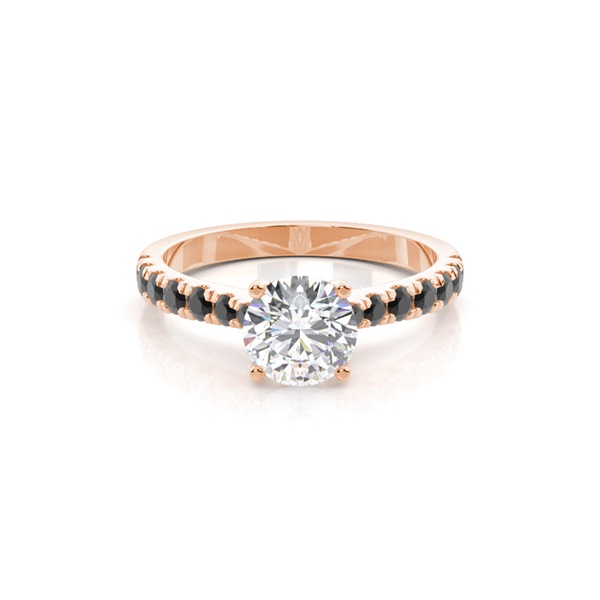Prong Setting Black Diamond Engagement Ring