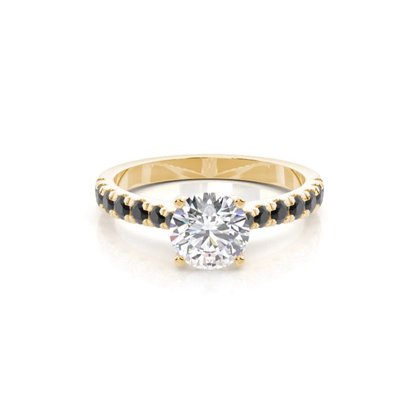 Prong Setting Black Diamond Engagement Ring