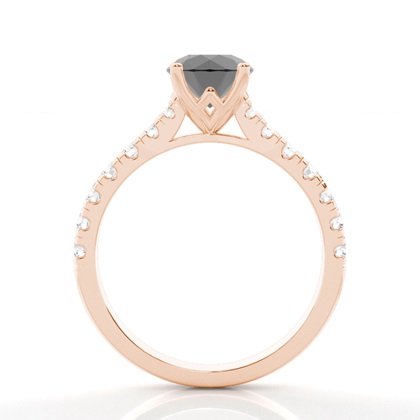 Rotgold Schwarze Diamanten Verlobungsringe