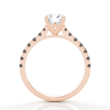 Prong Setting Black Diamond Engagement Ring