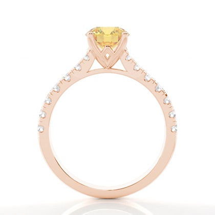 Yellow Diamond Side Stone Engagement Ring