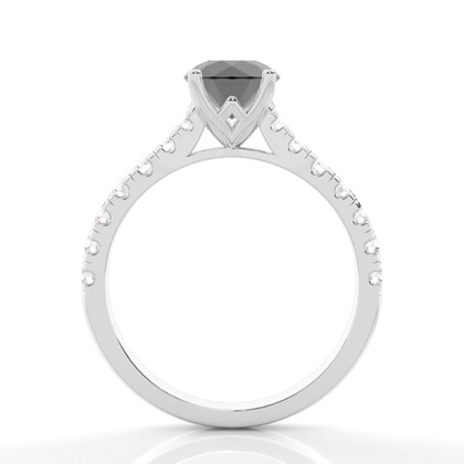 Prong-Einstellung schwarzer Diamant-Verlobungsring