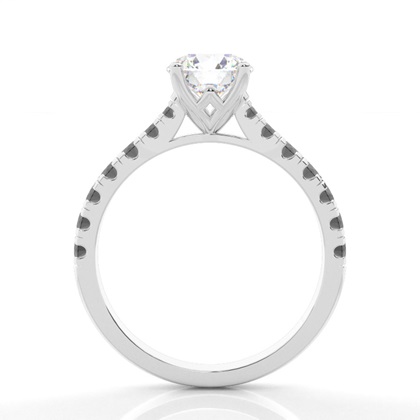 Prong Setting Black Diamond Engagement Ring