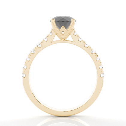 Yellow Gold Black Diamond Engagement Rings