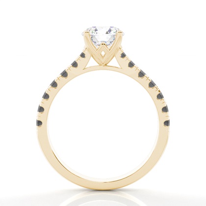 Prong Setting Black Diamond Engagement Ring