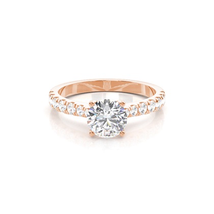 Rose Gold Side Stone Diamond Rings