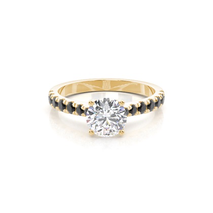 Prong Setting Black Diamond Engagement Ring