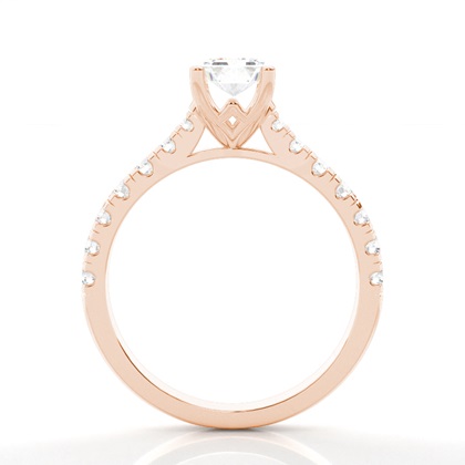 Zinken Set runde Seite Stein Diamant Verlobungsring