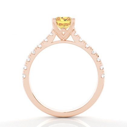 Verlobungsring mit gelbem Diamant und seitlichem Stein