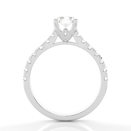 Zinken Set runde Seite Stein Diamantring