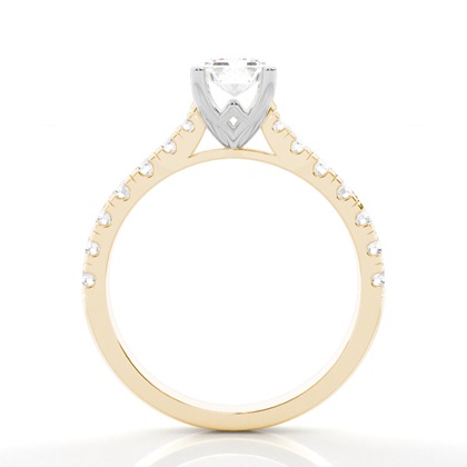 Zinken Set runde Seite Stein Diamantring