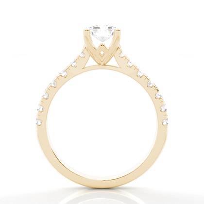 Zinken Set runde Seite Stein Diamant Verlobungsring