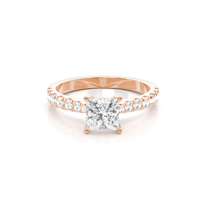 Rose Gold Side Stone Diamond Rings