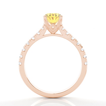 Verlobungsring mit gelbem Diamant und seitlichem Stein