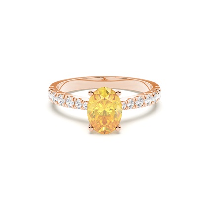 Yellow Diamond Side Stone Engagement Ring