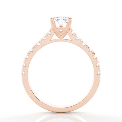 Zinken Set runde Seite Stein Diamant Verlobungsring