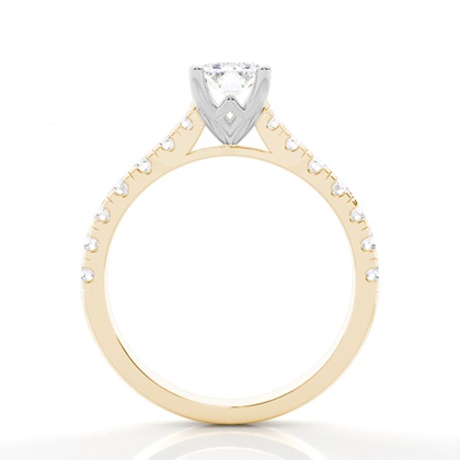 Zinken Set runde Seite Stein Diamantring