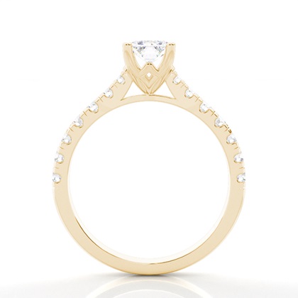 Zinken Set runde Seite Stein Diamant Verlobungsring