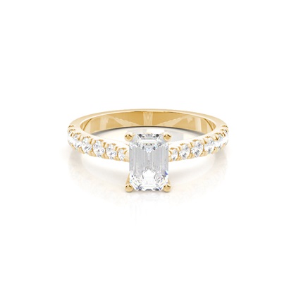Yellow Gold Side Stone Diamond Rings