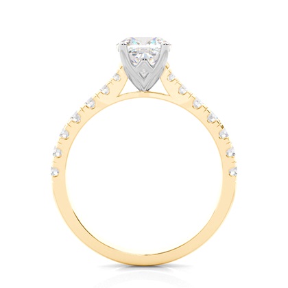 Prong Set Round Side Stone Diamond Engagement Ring