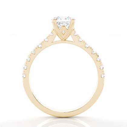 1.00 Carat Gelbgold Seitensteine Verlobungsringe