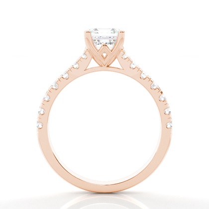 Zinken Set runde Seite Stein Diamant Verlobungsring