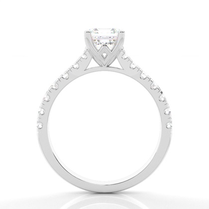 Zinken Set runde Seite Stein Diamantring