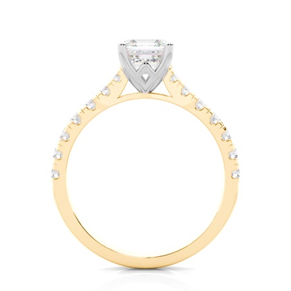 Prong Set Round Side Stone Diamond Engagement Ring