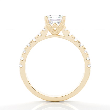 Zinken Set runde Seite Stein Diamant Verlobungsring