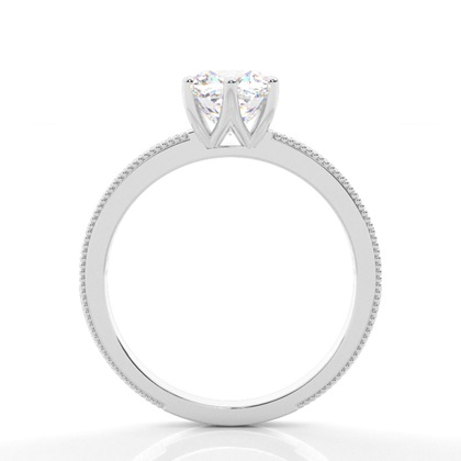 Cushion Side Stone Diamond Rings