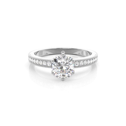Cushion Side Stone Diamond Rings
