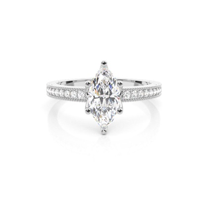 Marquise Side Stone Diamond Rings