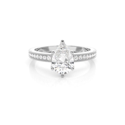 Pear Side Stone Diamond Rings