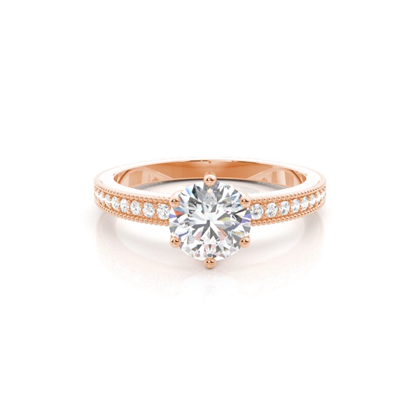 Prong Setting Round Stone Diamond Engagement Ring