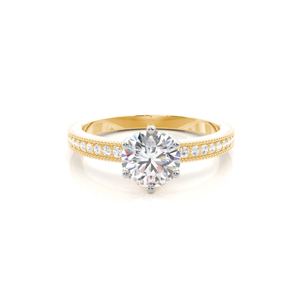 Prong Setting Round Stone Diamond Engagement Ring