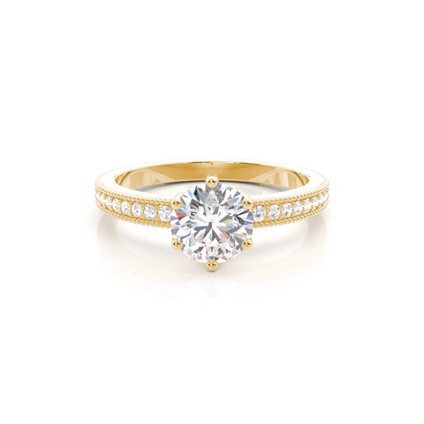 Prong Setting Round Stone Diamond Engagement Ring