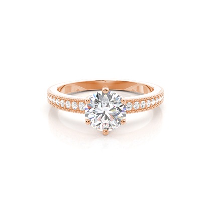 Rose Gold Side Stone Diamond Rings