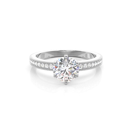 Prong Setting Round Stone Diamond Engagement Ring
