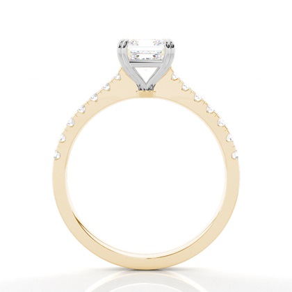Asscher Mixed Metals Engagement Rings