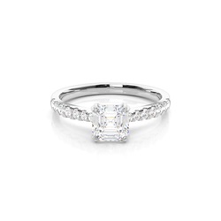 Prong Round Side Stone Diamond Engagement Ring