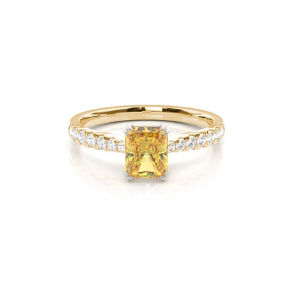 Radiant Mixed Metals Yellow Diamond Engagement Rings