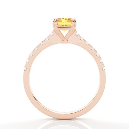 Verlobungsring mit gelbem Diamant und seitlichem Stein