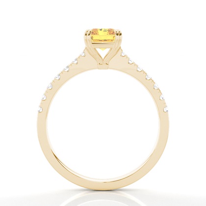 Verlobungsring mit gelbem Diamant und seitlichem Stein