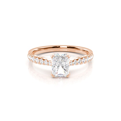 Radiant Rose Gold Side Stone Diamond Engagement Rings