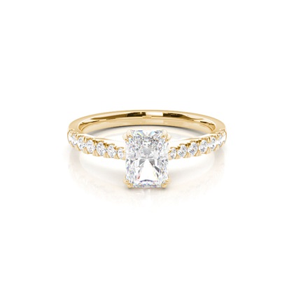 Radiant Yellow Gold Side Stone Diamond Engagement Rings