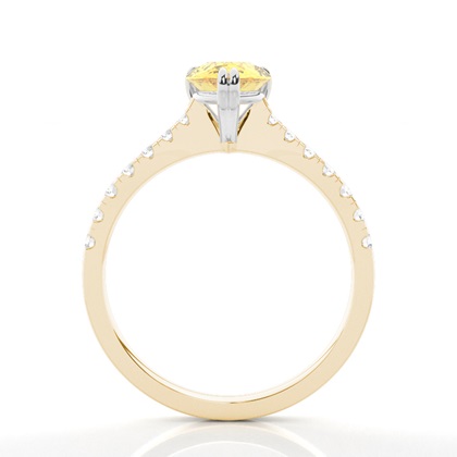 Verlobungsring mit gelbem Diamant und seitlichem Stein