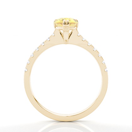 Verlobungsring mit gelbem Diamant und seitlichem Stein