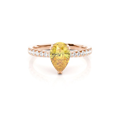 Yellow Diamond Side Stone Engagement Ring