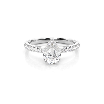 Pear Side Stone Diamond Rings